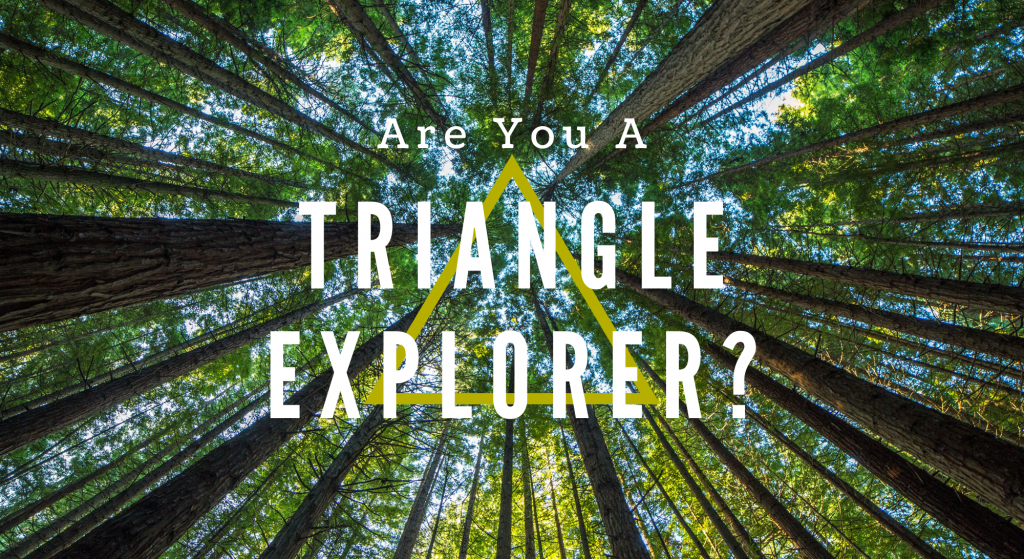 Trees with text - Are you a Triangle Explorer? Help your kids get outside and learning with the Triangle Explorer Challenge.