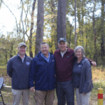 From left to right: NC Department of Natural and Cultural Resources Deputy Secretary Jeff Michael, NC State Parks Director Brian Strong, TLC Director of Conservation Bo Howes, and Piedmont Land Conservancy Conservation Planner Palmer McIntyre, who all spoke at the Moncure Access ribbon cutting.