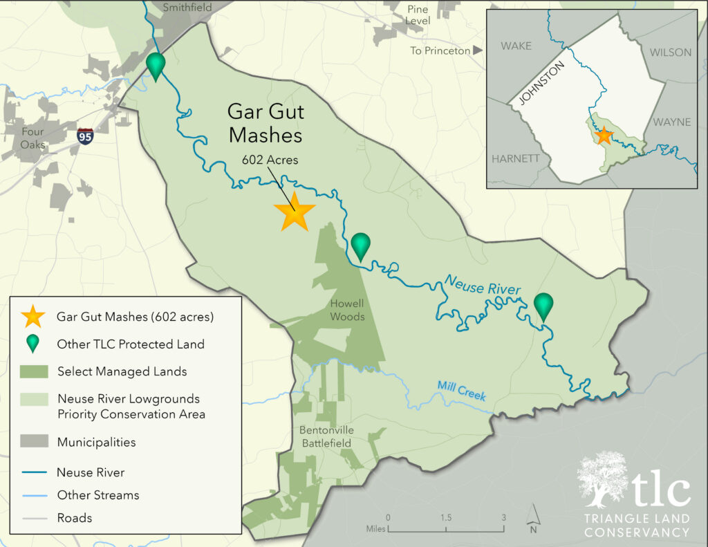 TLC Protects 602 Acres Along the Neuse River in Johnston County GarGutMashes LocationMap