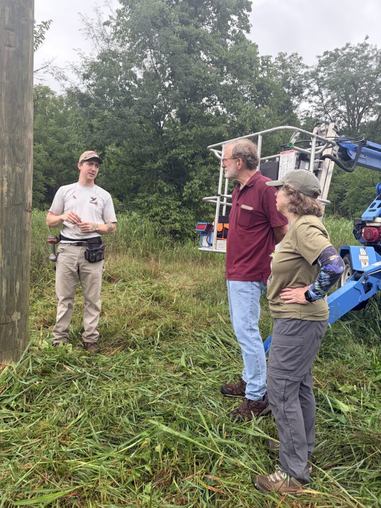 Tracking Species Movement with Motus July2026 NHBA and ABC discussing MOTUS installation Brumley