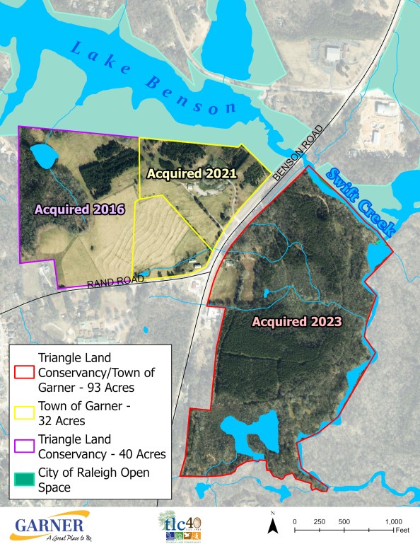 TLC and Town of Garner partner to save land for future nature preserve MAP Overview of Swift Creek Acquired Lands 1