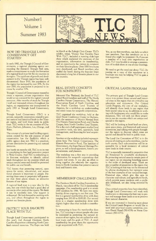 TLC First Newsletter Scan Page 1 1